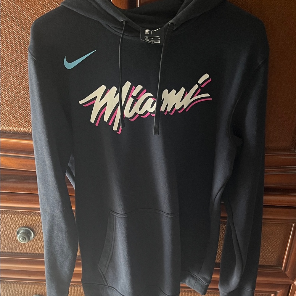Nike Black Hoodie with Miami Heat Graphic